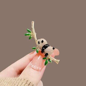 Macy's Gemstone Panda Brooch